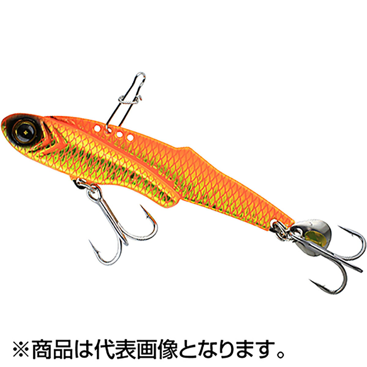 ジャックアイフリフリバイブ 20g リアル魚鱗蛍光オレキン (1)