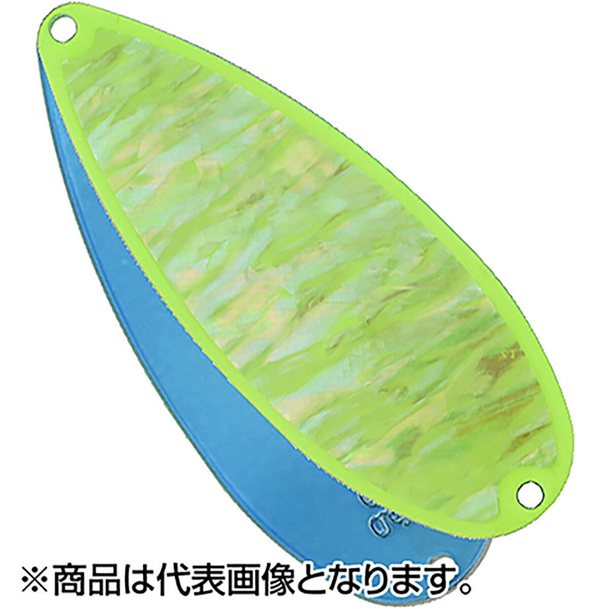 フィールドハンター(FIELD HUNTER) ノース エックス SHELL(天然日本アワビ) 75mm 40g #33 蛍光ライム/裏面クリアブルー