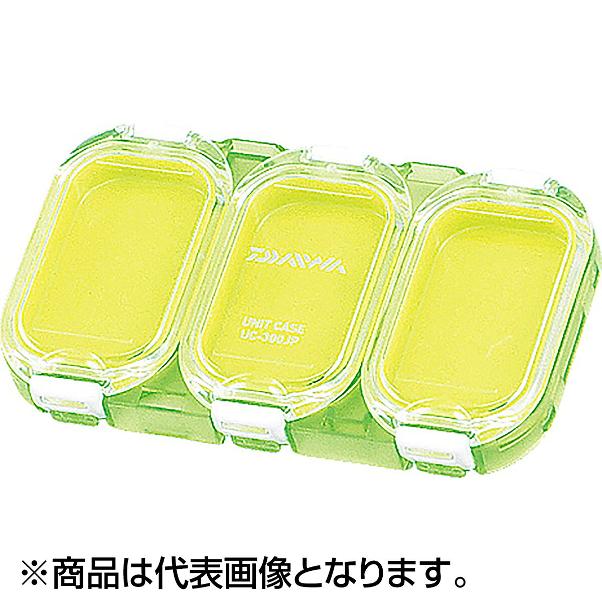 ハリ、小物などを水から守る 組み合わせ自由自在の防水小物ケーススッキリ収納防水ケース（簡易防水仕様）。もう1枚つなげて両面使用可能。組合せ自由自在。浅底タイプと深底タイプのジョイントも可能。もちろんユニットケース（UC-JR、UC-DR）ともジョイント可能。中身が一目で分かる透明ブタ。楽々取出しR底。手のひらサイズの丸型形状。好みで選べる充実アイテム。カラー：クリアーグリーン、クリアースモーク、クリアーレッド★仕様・規格・寸法★コマ数：浅底3コマタイプ：ノーマル