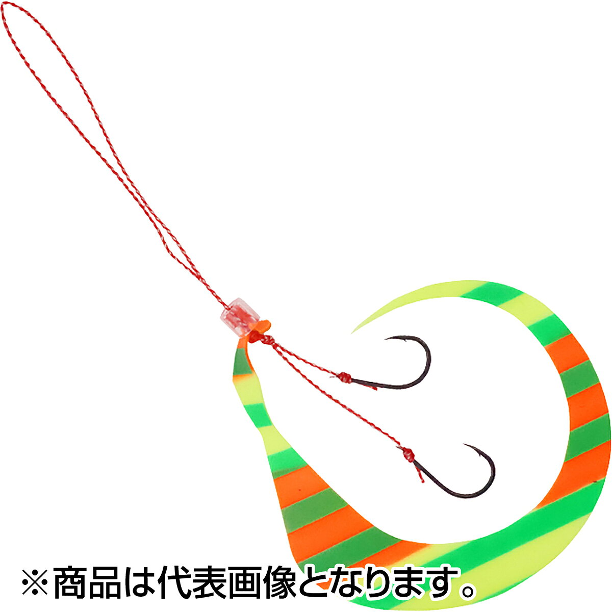 ・極厚ネクタイ「バルキーカーリー」のビッグシルエットモデル、「バルキーカーリー インパクト」フックセットが登場・従来のバルキーよりさらに0.2mm分厚くなった超極厚仕様・アピール力最強のビッグシルエットで遠くから魚を寄せる★仕様・規格・寸法★鈎：6号