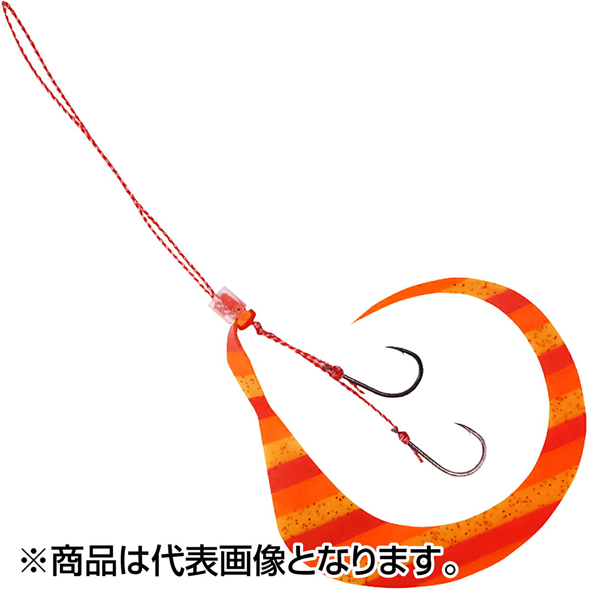 ・極厚ネクタイ「バルキーカーリー」のビッグシルエットモデル、「バルキーカーリー インパクト」フックセットが登場・従来のバルキーよりさらに0.2mm分厚くなった超極厚仕様・アピール力最強のビッグシルエットで遠くから魚を寄せる★仕様・規格・寸法★鈎：6号