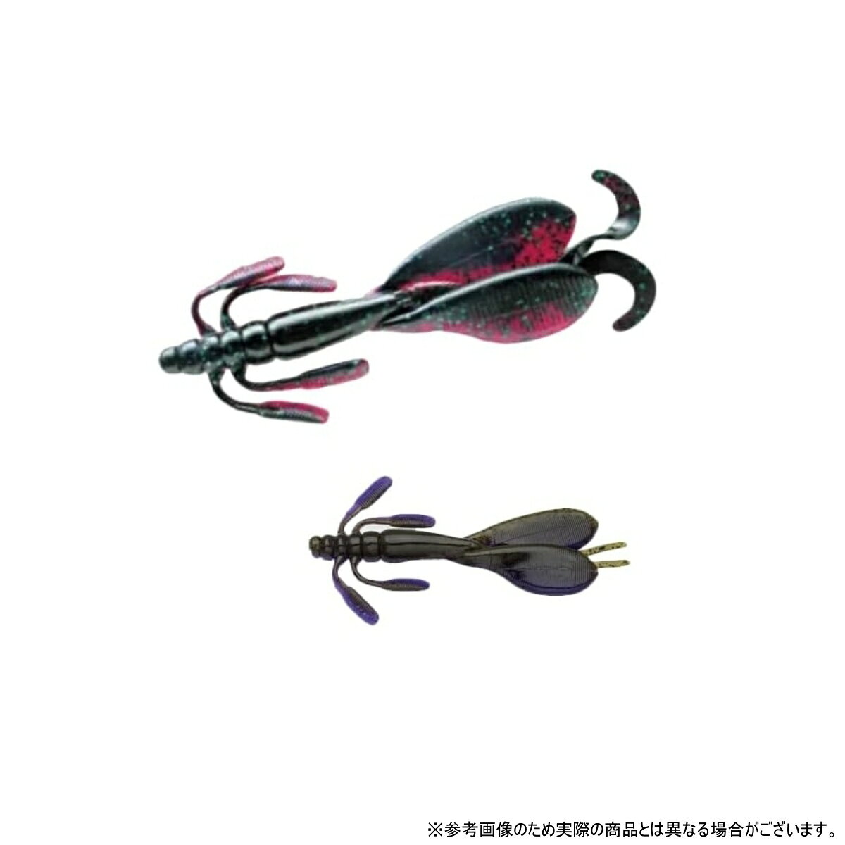 主な対応魚種:ブラックバス 重量:4インチ / サイズ:98mm カラー:テキーラグリーン 3818 #121 入数:5本 オリジナルの「エスケープ ツイン」同様に重厚なメインパドル。厚さからくる強度によって、水になびくのではなく、水を動かす強さを持たせています。強アピールの源です。 カールさせていない形状で、通常リグではライン側へ向いた4本のアーム。ボリュームを出しながらもリフトやフォールの「移動」は素早く。それでいて「ストップ」の瞬間には大きく抵抗となり、メリハリを効かせたアクションが可能。 アームによってノーシンカー状態でのスローな水平フォールバランスも獲得しており、フリーシンカーのテキサスリグやヘビーダウンショットでのフォーリング姿勢は抜群の誘いになります。 オリジナル以上に腹側をフラットに、エッジを立てたボディー形状。 “フラットベリー"で水を受けることでノーシンカー状態での水平フォールを引き出 しています。
