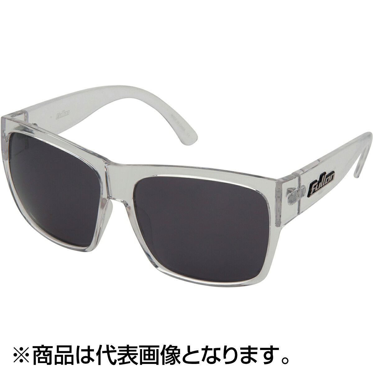 人気のFBL 034シリーズにクリアのフレームが登場。大ぶりのスクエアフェイスだから視界も良好。クリアのフレームにスモークカラーの偏光レンズをセット。※メガネ拭き兼用超繊維巾着袋付き★仕様・規格・寸法★Frame : ClearLens : Smoke 偏光サイズレンズ：縦 約52mm × 横 約65mmブリッジ幅 約20mmテンプル長 約150mmフレーム全幅 145mm可視光線透過率：10%紫外線透過率：0.1%