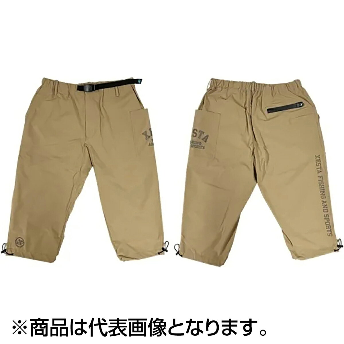 XESTAから撥水パンツが新登場！撥水速乾性に優れたクロップドパンツです。ウエスト部分には操作性に優れたベルトが搭載されており、調整も楽々！耐候、耐久性に優れており、釣りだけではなく普段着にもおすすめです。スッキリとした丈感が軽やかな印象で、夏の爽やかコーデにもってこいです！★仕様・規格・寸法★サイズ：L