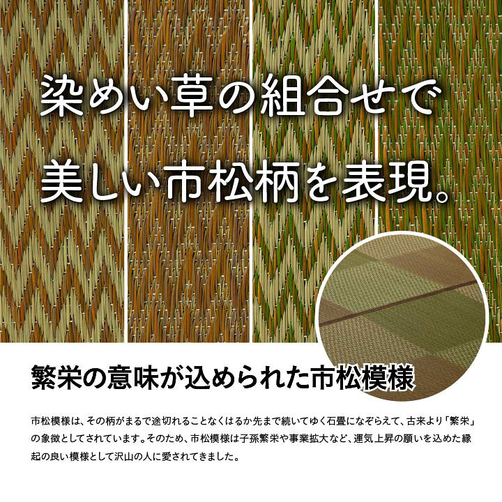 【メーカー直送】イケヒコ い草 ラグ 正方形/長方形 両面使用可 裏地なし 市松柄 防カビ 抗菌 防臭 消臭 調湿 ヒバエッセンス ブルー/ブラウン/グレー 全3色 本間 2畳/3畳/4.5畳/6畳/8畳 全5サイズ 「ピーア」 [3]
