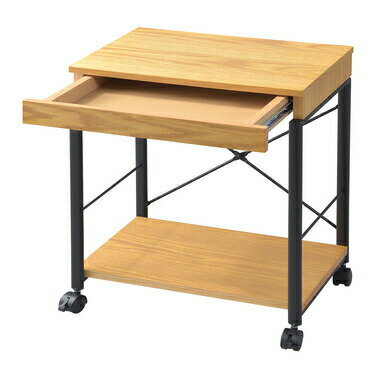 AZUMAYA(東谷) デスクワゴン 引出し1杯 キャスター付き 天然木化粧繊維板 木目 ナチュラル｜END-330NA