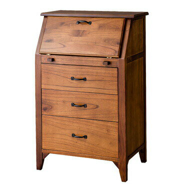 AZUMAYA(東谷) ティンバー ライティングチェスト ミニデスク ライティングビューロー 簿記机 天然木|PM-317 [2]