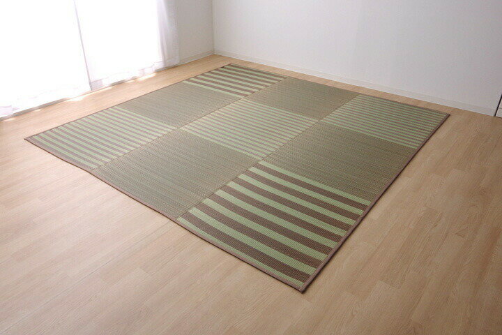 イケヒコ い草ラグ カーペット 6畳 撥水 ブラウン 約240×320cm 中材ウレタン8mm｜4329330