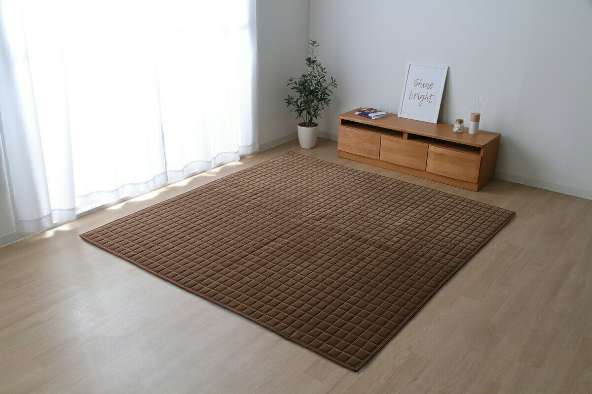 Carpet - 【メーカー直送】イケヒコ ラグ 正方形 無地 もっちり ブラウン 185×185cm｜1380000000480
