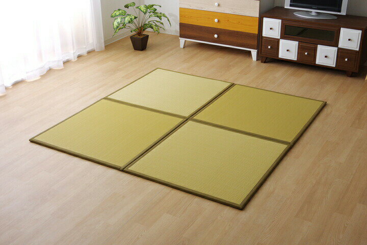 【メーカー直送】イケヒコ 日本製 水拭きできる ポリプロピレン製 置き畳 ユニット畳 軽量 軽い シンプル ベージュ 67×67×1.7cm (6枚1セット)｜1110460020605