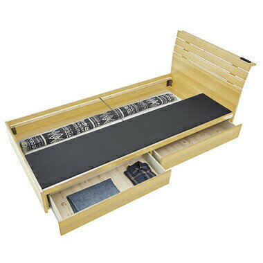 AZUMAYA(東谷) ベッドフレーム シングル 引き出し 収納 ナチュラル｜B-90S-NA