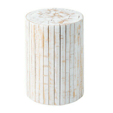 AZUMAYA(東谷) フラワースタンド プランターベース 花台 パイン材 丸太型 H40cm｜GUY-928WH