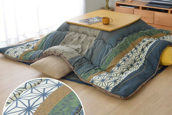 【メーカー直送のため北海道、沖縄、離島へのお届けはできません。】 ＊コタツ掛布団の単品販売です。 ＊商品画像はサイズ違いのお写真です。ご注意ください。 東レマッシュロン綿 軽量 弾力性 かさ高 保温性 ボリュームたっぷり 国内綿入れ加工 表...