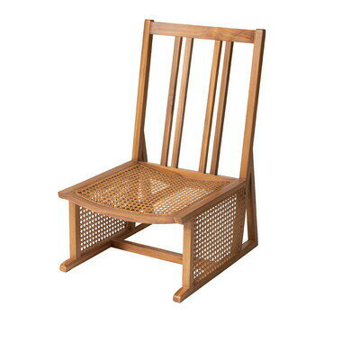 AZUMAYA(東谷) フロアチェア ラタン 天然木 ロータイプ ハイバック H67cm｜NRS-427