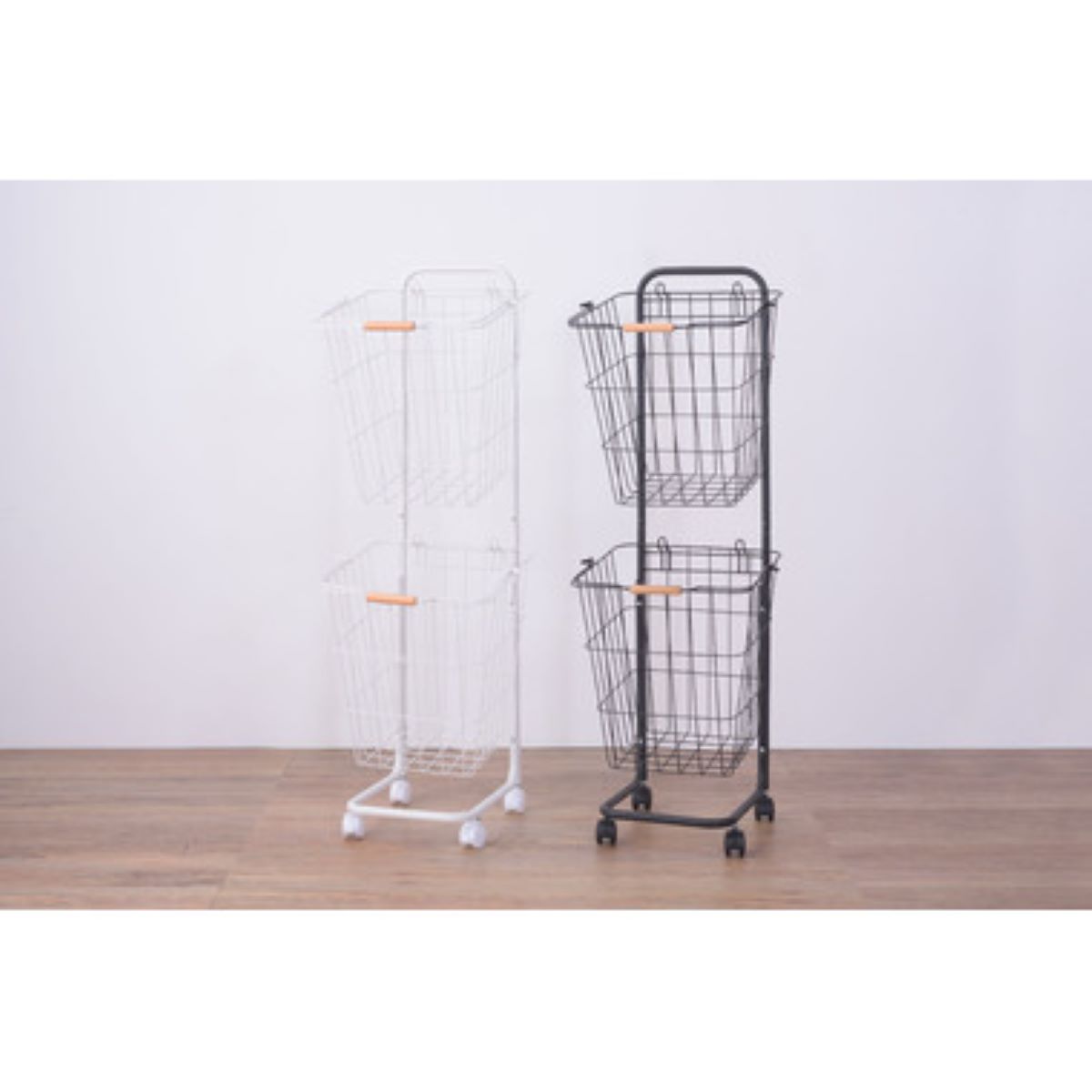 AZUMAYA(東谷) バスケットワゴン ブラック/ホワイト 全2色 ｜LFS-881BK｜LFS-881WH
