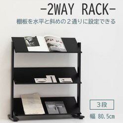 Rakuten - AZUMAYA(東谷) ラック 2WAY (棚板：水平/斜め) 棚板3段 アジャスター付 スチール ブラック｜DIS-73BK