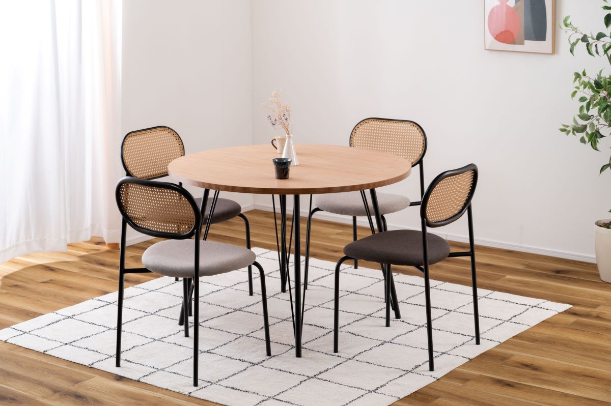 AZUMAYA(東谷) ダイニングテーブル 105×105 円形 ナチュラル/ミックス 全2色 |PT-339NA|PT-339MIX [2]