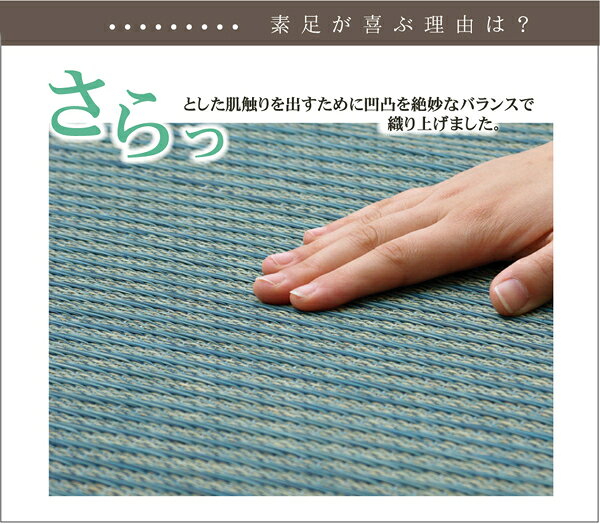 【メーカー直送】イケヒコ い草 ラグ 不織布裏張り 傷防止 抗菌 防臭 調湿 約286.5×286cm 本間4.5畳 ブルー|1030270041202 [3]