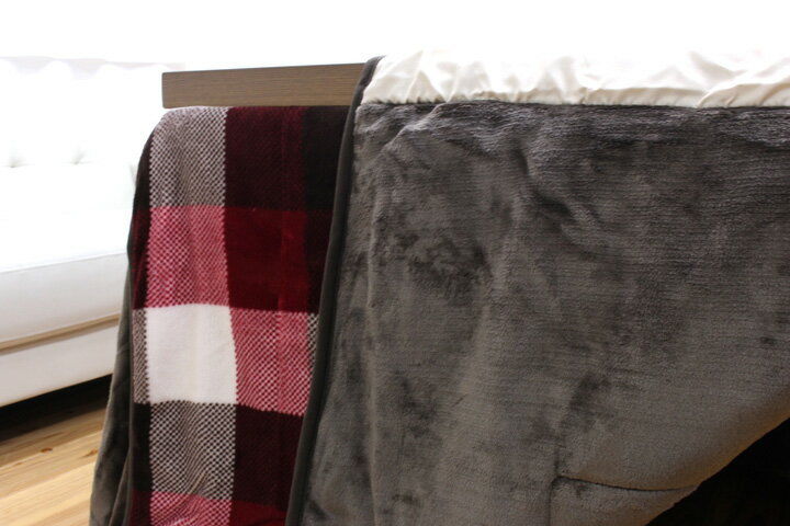 【メーカー直送】イケヒコ こたつ布団 長方形 ハイタイプ ダイニングこたつ用 掛単品 省スペース 撥水 手洗い可 フランネル チェック柄 レッド 225×265cm|1181750243230