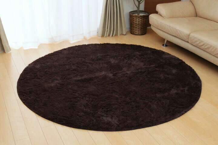 【メーカー直送】イケヒコ ラグ 円形 ホットカーペット対応 床暖房対応 洗える 洗濯機使用可 無地 フィ..