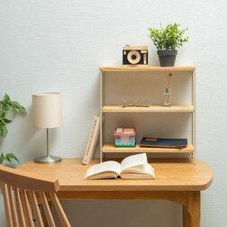 AZUMAYA(東谷) オープンラック 天然木 パイン材 スチール 幅40×奥行14×高さ40cm アイボリー｜AKB-403IV