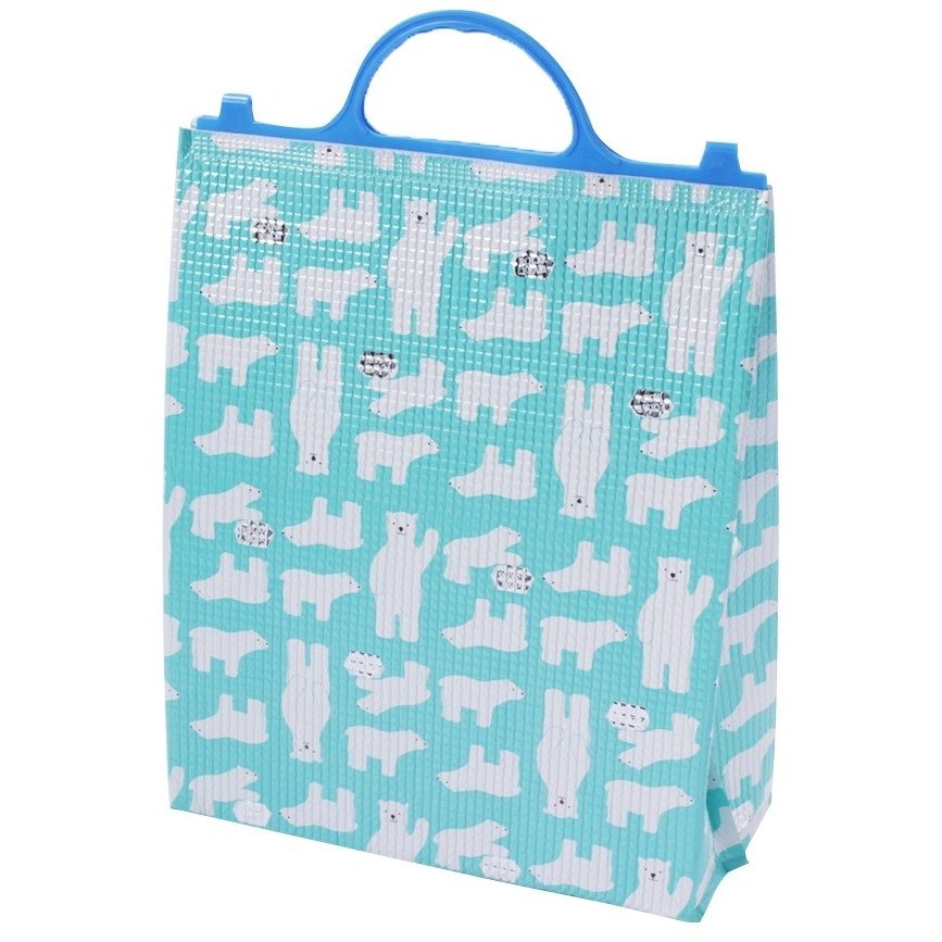 アルミ保冷温バッグ シロクマ ブルー　140個セット　　保冷 アルミバッグ しろくま 保温 アウトドア 弁..