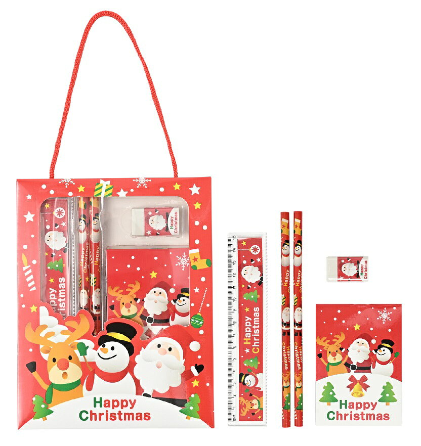 【クリスマス 販促品】　クリスマス ギフト文具セット　60個セット　　クリスマス サンタ Xmas パーティ クリスマス会 トナカイ 雪 靴下 年末 子ども会 来場 教室 自治会 保育園 幼稚園 セール 安い 激安 まとめ買い 景品 粗品