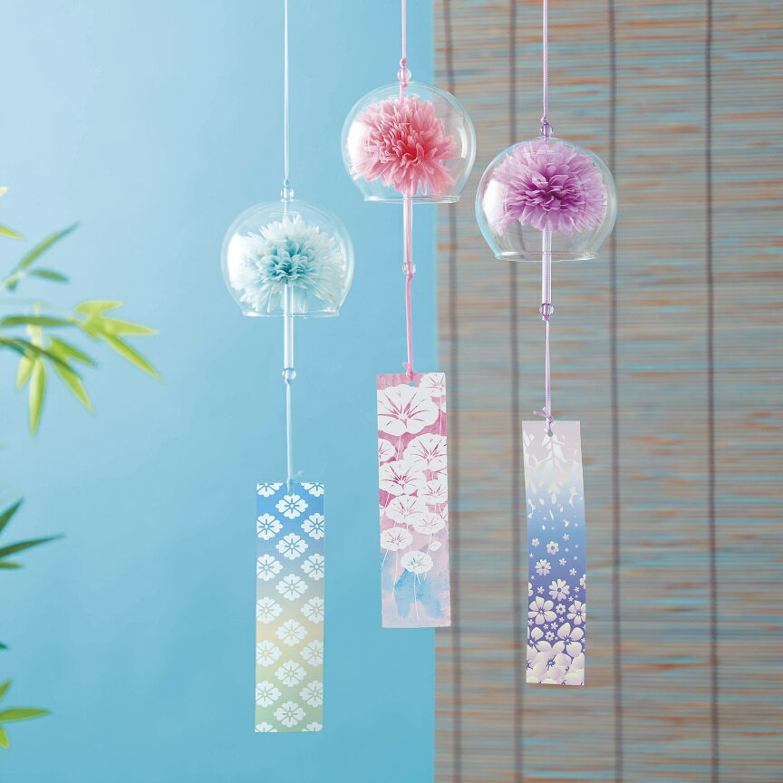 花風鈴　　　夏の風物詩 日本製 伝統工芸 風鈴 涼やか 癒し音色 インテリア プレゼント ギフト 飾 ...