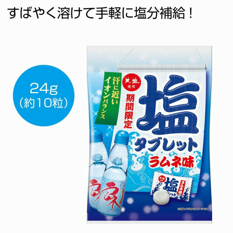 ●セット内容：塩タブレット24g（約10粒）●PP袋入●賞味期間：365日間（常温）　　/ありがとう/イベント/祝/売り出し/うれしい/運動会/宴会/大口/お買い得/おすすめ/お得/おまけ/おめでた/おもしろ/御礼/会合/会社/会場/学校/変わり種/企業/記念/ギフト/景品/ゲーム/グッズ/激安/限定/高級/子供会/ゴルフ/コンサート/コンペ/最安/雑貨/自治会/消耗品/商店/商品/賞品/処分/スペシャル/生活雑貨/セール/セット/贈答/粗品/大会/誕生日/チャンス/抽選/通販/ツール/展示会/店舗/特別/特価/ニッチ/NEW/人気/値引/ノベルティ/パーティ/ばらまき/販促/ヒット/プチギフト/プレゼント/ポイント/掘り出し/まとめ/見切り/催し/安い/用品/話題/割安