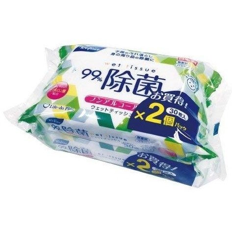 【送料無料】 リファイン おでかけウェットティッシュ30枚2P ノンアルコール除菌　　ティッシュ ウエットティッシュ お手拭き レジャー 除菌 衛生 消耗品 うぇっとてぃっしゅ じょきん　　★ロット割れ不可　216個単位でご注文願います