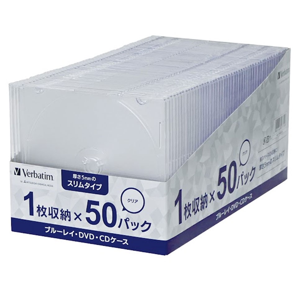 Verbatim （バーベイタム） スリムDVDケース 50枚セット クリア (CPSSC50)