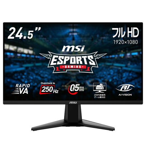 MSI (MAG-255XFV) 24.5型 250Hz FHDゲーミングモニター MSI (MAG-255XFV) 24.5型 250Hz FHDゲーミングモニター