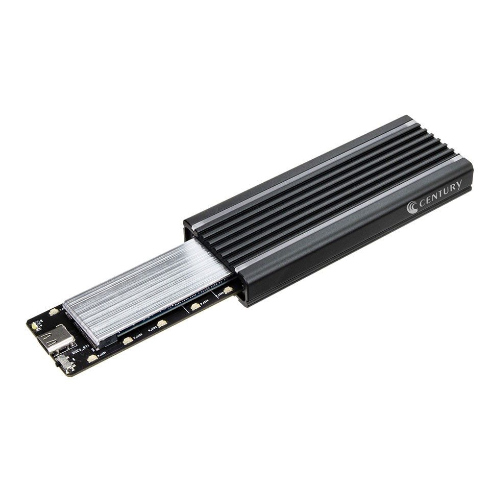 CENTURY (CAM2NSU32RGB) Aluminum Enclosure RGB for M.2 SSD (M.2 NVMe /USB3.2 /M-Key/B＆M-Key )