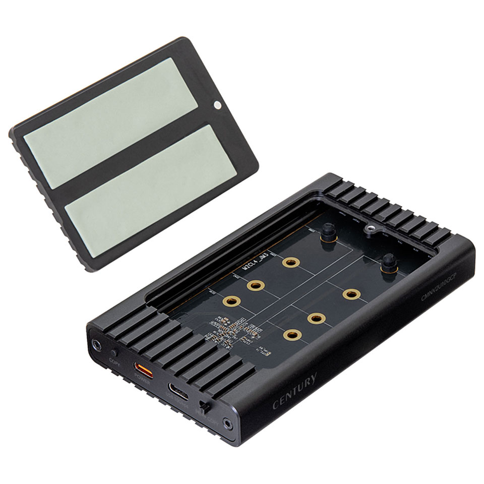 CENTURY (CMNV2U10GCP) M.2 NVMeクローンBOX バスパワーUSB10G (M.2 SSD×2枚搭載可能 /クローン機能搭載 /USB 10Gbps) - Image 2