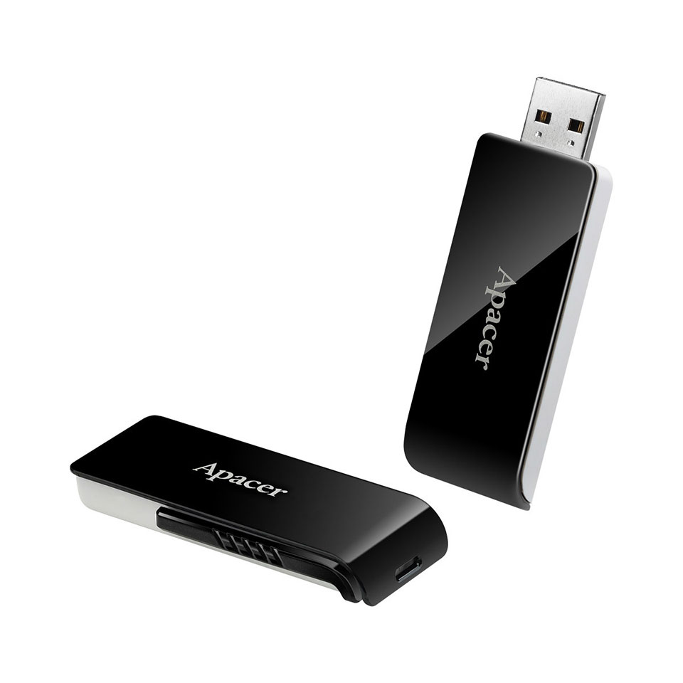 【新品】Apacer [AP32GAH350BY]USB3.2 Gen1 Flash Drive スライド式 32GB ブラック