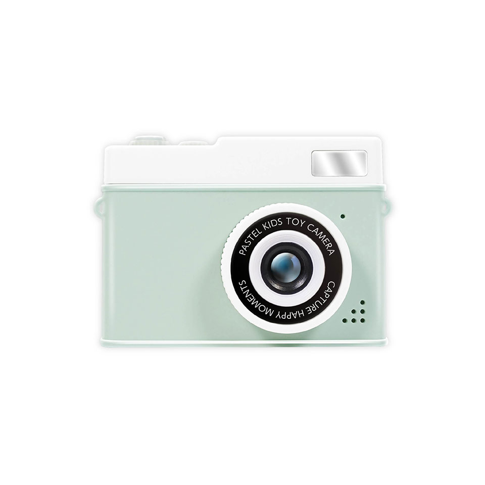 とってもかわいいパステルカラーのデジタルトイカメラ登場♪はい、チーズ！パシャリと楽しい思い出をカメラに残そう！かわいいフォトフレーム機能・おしゃれなカラーフィルター・ポップなアイコンが楽しい機能があるから写真を撮るのがすごく面白い！また動画撮影・ゲーム・MP3再生と機能が充実！※本体カラーは「グリーン」となります保証期間：メーカー保証1ヶ月仕様カラーグリーンサイズ約W9×D3.5×H6cm（本体）約W12×D4×H17.5cm（箱）重　量約60g（本体）約120g（箱込）主材質ABS・PC・鉄品　番HAC5317保証書有取扱説明書有備考電 源：USB充電式（DC5V）液晶サイズ：約2.0インチ／カラーディスプレイ対応メモリー：32GBまでのClass4以上のmicroSDカード（別売）動画形式：AVI動画サイズ：VGA画像形式：JPEG画素数：4800万画素／72dpi写真サイズ：48M／40M／24M／20M／18M／16M／12M／10M／8M／5M／3M／2M／1M充電電圧：DC5V1A充電時間：約2時間（※使用状況により異なる）連続使用時間：約1時間（※使用状況により異なる）表示言語：日本語／英語／中国語（簡体字・繁体字） 他搭載機能：静止画撮影／ビデオ撮影／ゲーム／音楽再生