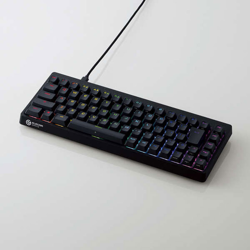 【新品】ELECOM [TK-VK600ABK]ゲーミングキーボード V custom VK600A ブラック [有線(着脱式) /テンキーレス ]（楽天・パソコンショップドーム楽天市場店）