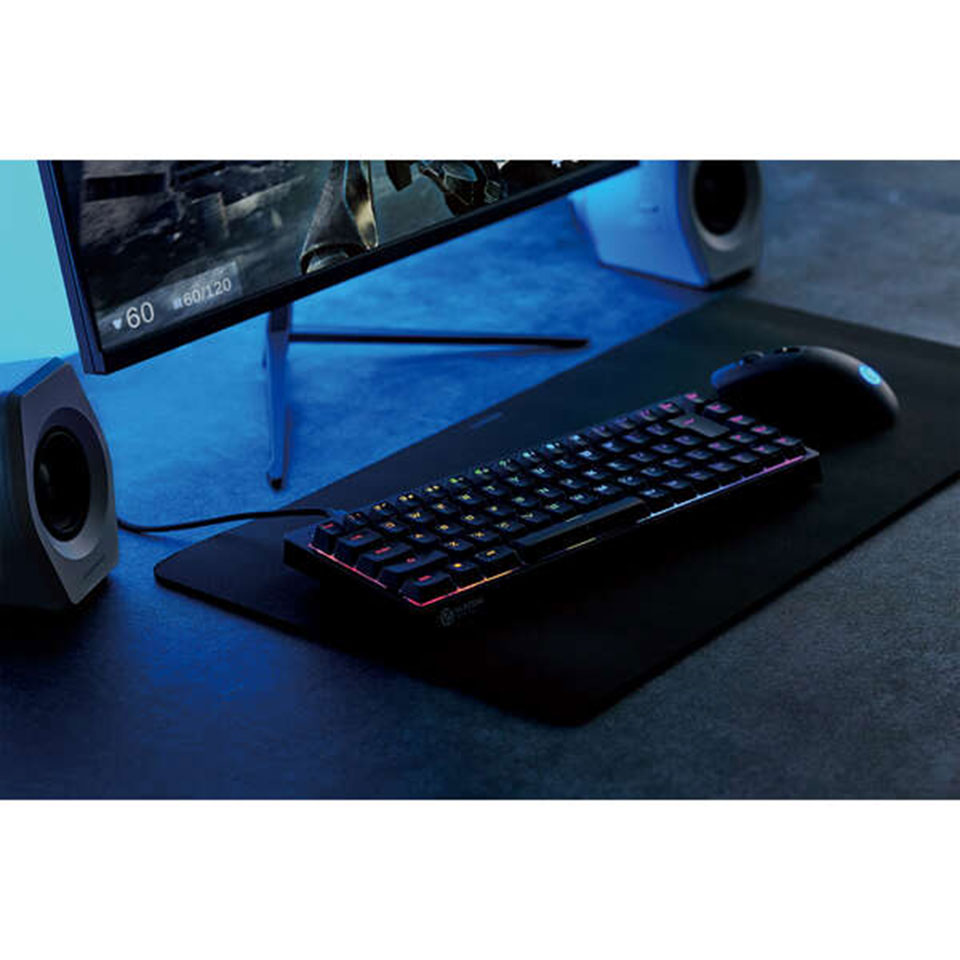 パソコンショップドーム楽天市場店の【新品】ELECOM [TK-VK600ABK]ゲーミングキーボード V custom VK600A ブラック [有線(着脱式) /テンキーレス ]｜アングル3
