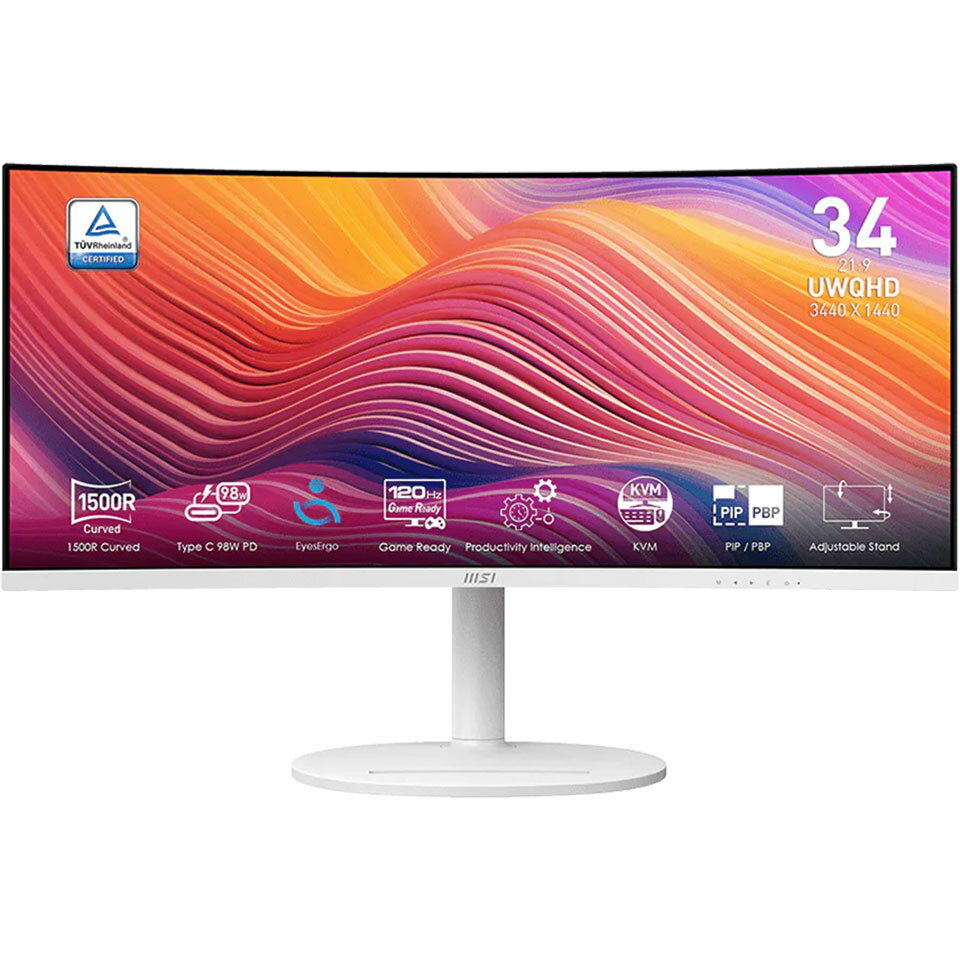 Other - 【お取り寄せ】MSI (MODERN-MD342CQPW) 34インチ 120Hz UWQHD 湾曲モニター [3440 x 1440 (120Hz) /HDMI2.0b /Displayport1.4a /USB Type-C]