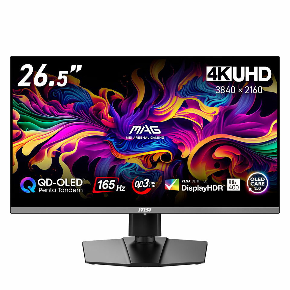 Rakuten - 【お取り寄せ】MSI [MAG 272UP QD-OLED E16] 27インチ 165Hz 4K QD-OLED ゲーミングモニター [3840 x 2160 (165Hz) /Displayport1.4a /USB Type-C]