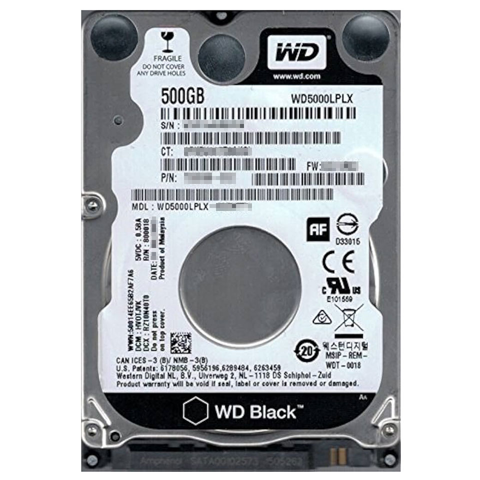 ※アウトレット・バルク品容量：500GBサイズ：2.5インチ ( 7mm厚 )インターフェイス：SATA 6 Gb/s回転数：7,200 rpmキャッシュ：32 MB保証期間：90日間