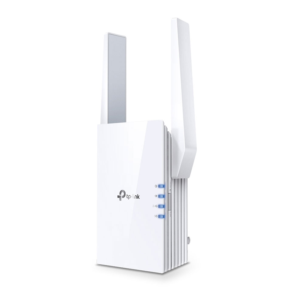 デュアルバンド WiFi 6：電波干渉に強い5GHz（2402Mbps）と、遠くまで届きやすい2.4GHz（574Mbps）の2つのWiFiバンドが広い範囲まで安定したWiFiを届けます。TP-Link OneMesh対応：TP-Link OneMeshルーターと組み合わせればメッシュWiFiネットワークを構築できます。ブリッジモード：有線ルーター等と接続し、WiFiのアクセスポイントとしても利用可能です。ギガビットポート搭載：スマートテレビ・PC・ゲーム機等と安定した有線接続が可能です。Tetherアプリ対応：iOSおよびAndroidスマートフォンから手軽に管理することができます。保証期間：メーカー保証ワイヤレス動作モード中継器モード/アクセスポイントモード（ブリッジモード）ハードウェア 仕様ポートギガビットポート×1ボタンWPSボタン、Reset（初期化）ボタン入力電力100-240V~50/60Hz消費電力12.6W寸法（幅 X 奥行き X 高さ）74.0×46×124.8 mmアンテナ外部アンテナ×2ワイヤレス 機能ワイヤレス規格IEEE 802.11a/n/ac/ax 5GHz、IEEE 802.11b/g/n/ax 2.4GHz周波数範囲2.4GHz及び5GHz信号レート2.4GHz：574Mbps / 5GHz：2402Mbps受信感度5GHz:11a 6Mbps:-97dBm11a 54Mbps:-78dBm11ax HE20 MCS0: -97dBm11ax HE20 MCS11: -66dBm11axHE40 MCS0: -94dBm11ax HE40 MCS11: -62dBm11ax HE80 MCS0: -91dBm11ax HE80 MCS11: -61dBm11axHE160 MCS11: -59dBm2.4GHz:11g 6Mbps:-96dBm11g 54Mbps:-78dBm11ax HE20 MCS0: -95dBm11axHE20 MCS11: -66dBm11ax HE40 MCS0: -93dBm11ax HE40 MCS11: -62dBmワイヤレス機能Wi-Fiのオン/オフDFSアクセスコントロールLEDコントロール電源スケジュールWi-Fi範囲設定ワイヤレスセキュリティWEP、WPA、WPA2、WPA3その他認証CE、RoHSパッケージ内容RE705X本体かんたん設定ガイドシステム要件Microsoft Windows 98SE、NT、2000、XP、Vista or Windows 7、8、8.1、10、MAC OS、NetWare、UNIX or LinuxInternetExplorer 11、Firefox 12.0、Chrome 20.0、Safari 4.0等のJavaが利用可能なブラウザ動作環境動作温度: 0℃~40℃ (32 ~104 )保存温度: -40℃~70℃ (-40 ~158 )動作湿度: 10%~90% 結露を避けてください保存湿度:5%~90% 結露を避けてくださいこの製品は、改造されたファームウェア、オープンソースのプログラムに基づくルーター、規格外または旧式のファームウェアを備えたルーターやゲートウェイと互換性がない場合があります。2. MU-MIMOを利用するにはクライアント端末側もMU-MIMOに対応している必要があります。3. クライアント端末側が5GHzバンドおよび160MHzに対応している必要があり、利用場所の電波環境によっては最大速度でのリンクは難しい場合があります。4. クライアント端末側が11ax規格およびUL/DL OFDMAに対応している必要があります。5. 工場出荷時は最大に設定されています。