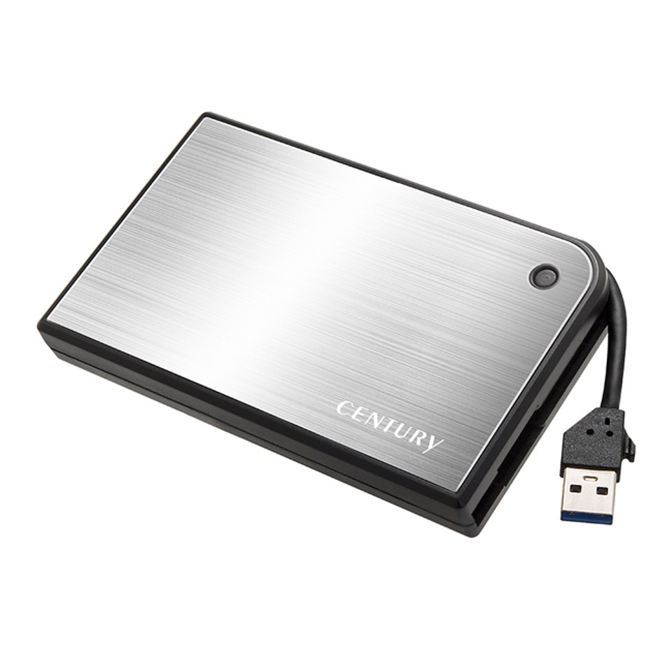 【センチュリー製品】 CENTURY（センチュリー） MOBILE BOX USB3.0接続 SATA6G 2.5インチHDD/SSDケース シルバー (CMB25U3SV6G)