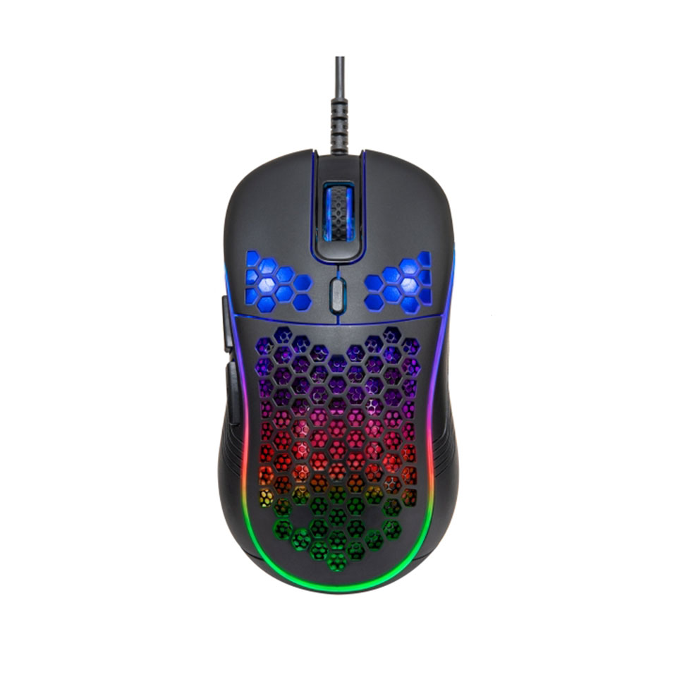RACEN | ラセン RACEN RGBゲーミングマウス LT Black CRC-GMRGB02BK ブラック [Pixart PMW3325 /最大8000DPI /6ボタン /軽量 /10種の発光パターン]
