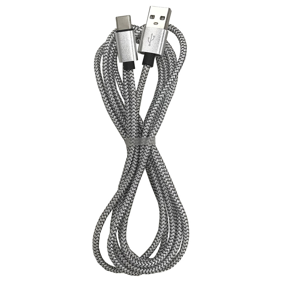 Lazos(ラソス) USB Type-C 3A急速充電&データ通信ケーブル 2m シルバー (L-TC3-S2)