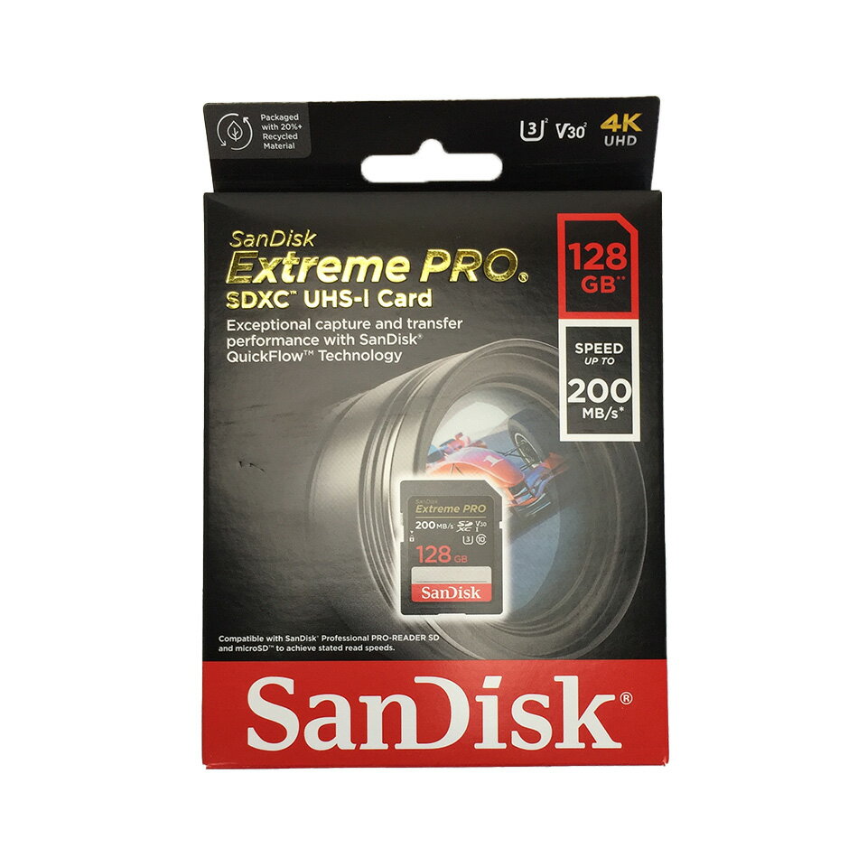 サンディスク | SanDisk SDカード Extreme PRO SDSDXXD-128G-GN4IN [128GB / フラッシュメモリ / SDXC / U3 / Class10]