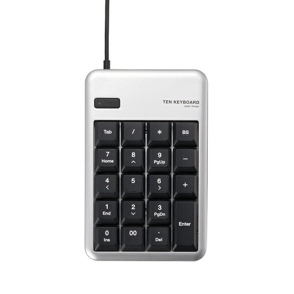 乐天商城 - ELECOM | エレコム TK-TCM012SV USB有線テンキーボード シルバー USBハブ付