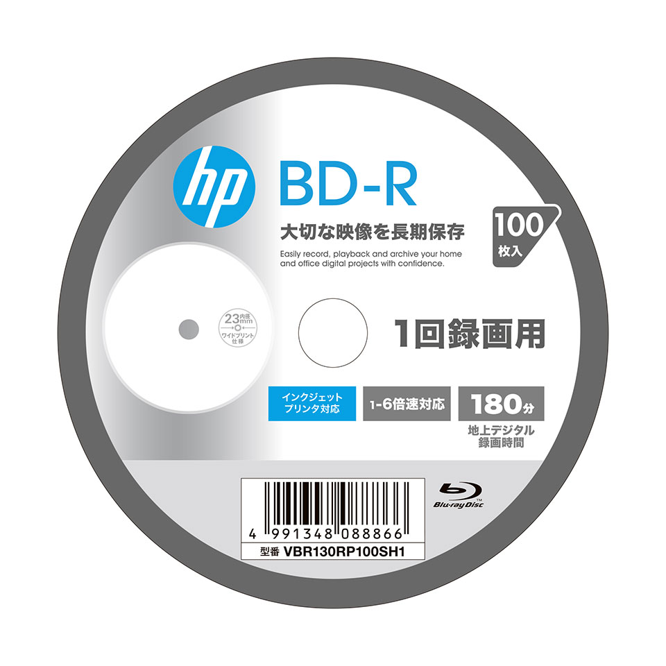 �ڥ֥롼�쥤�ǥ������� HP(�ҥ塼��åȥѥå�����) BD-R(1��Ͽ����) �ǡ������ǥ�����ϥ��ӥ����Ͽ���� 25GB 1��6��® �磻�ɥۥ磻�ȥ졼�٥� ��600��(100���6��)���ԥ�ɥ륱������ (VBR130RP100SH1 6�ĥ��å�) ������̵�������졦Υ�������� ��KSW��