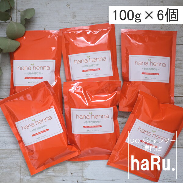 【ハナヘナ/ナチュラル】(オレンジ)100g×6個/正規販売店