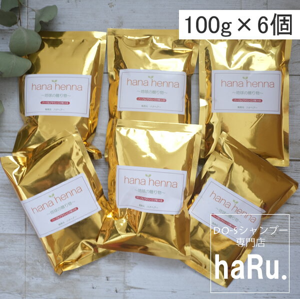 【ハナヘナ/ハーバルブラウン】（こげ茶）100g×6個/正規販売店